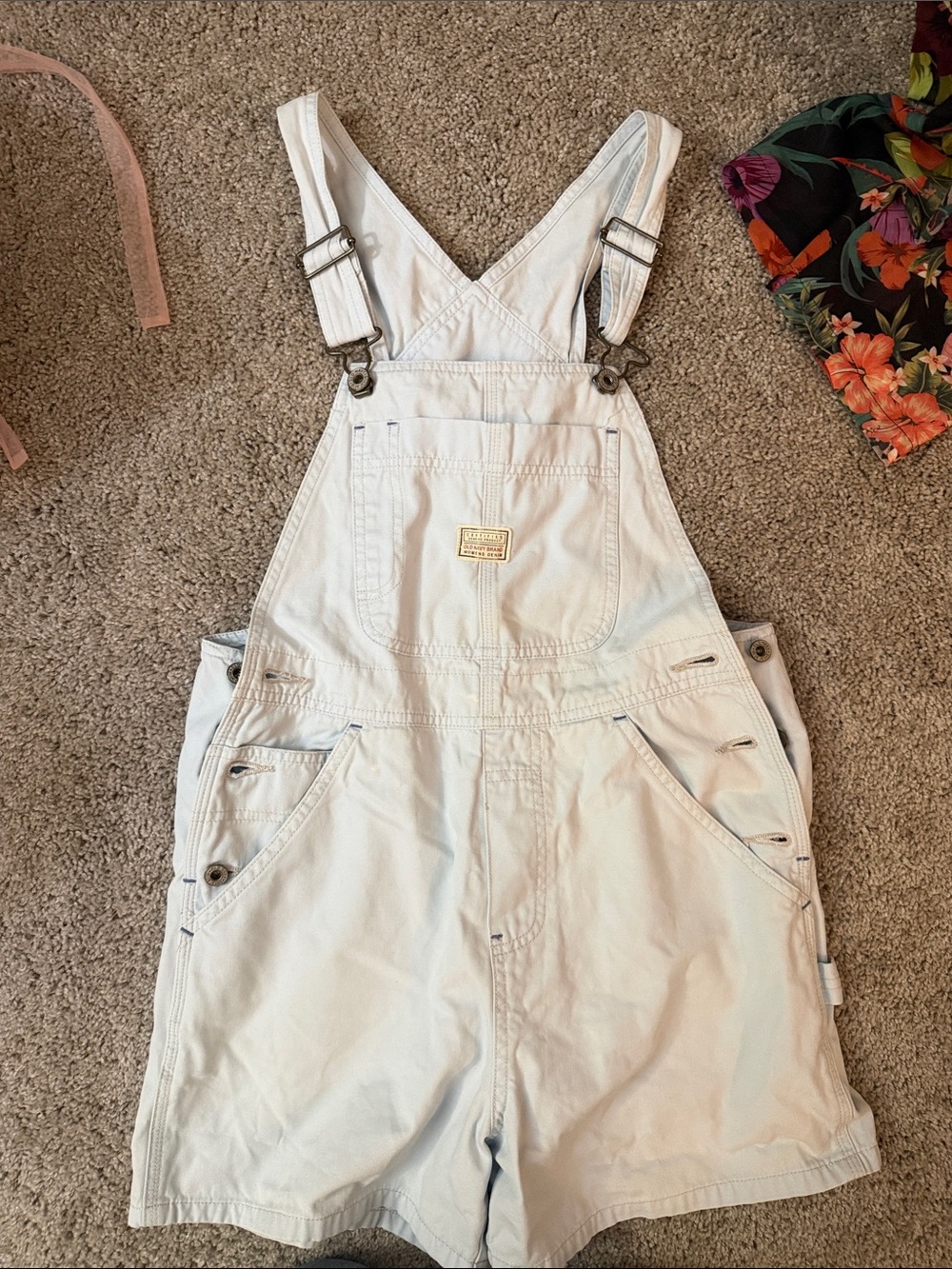 Old Navy Light Blue Denim Short Overalls